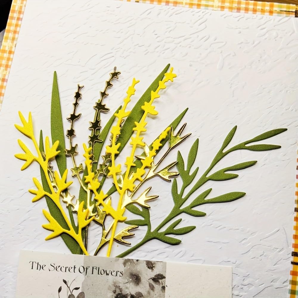 Lapoo Flowers Metal Cutting Die for Scrapbooking - Durable, Cut Stencils for DIY Scrapbook Photo Album Decorative Paper Card, Card Making Supplies, Embossing (Multiple Branches 5.1 x 4.4 in)