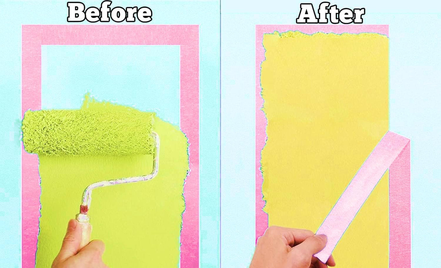 5 Rolls Pinstripe Tape - Masking Tape 1/16", 1/8", 1/4", 1/2", 3/4" - Thin Painters Masking Automotive Tape for DIY, Car, Auto, Paint, Art, Tumblers (Pink)