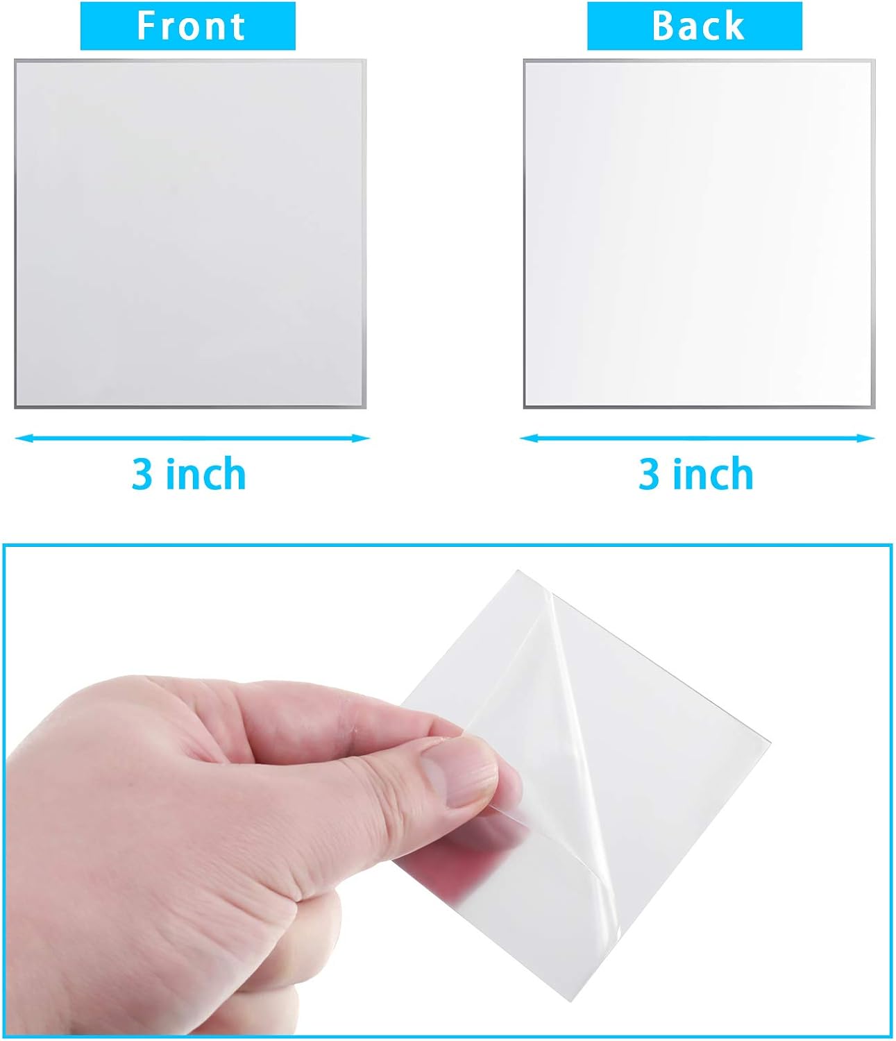 Jetec Mini Size Acrylic Square Mirror Adhesive Small Square Mirror Tiles for Crafts and DIY Projects Supplies(25 Pcs,3 Inches)