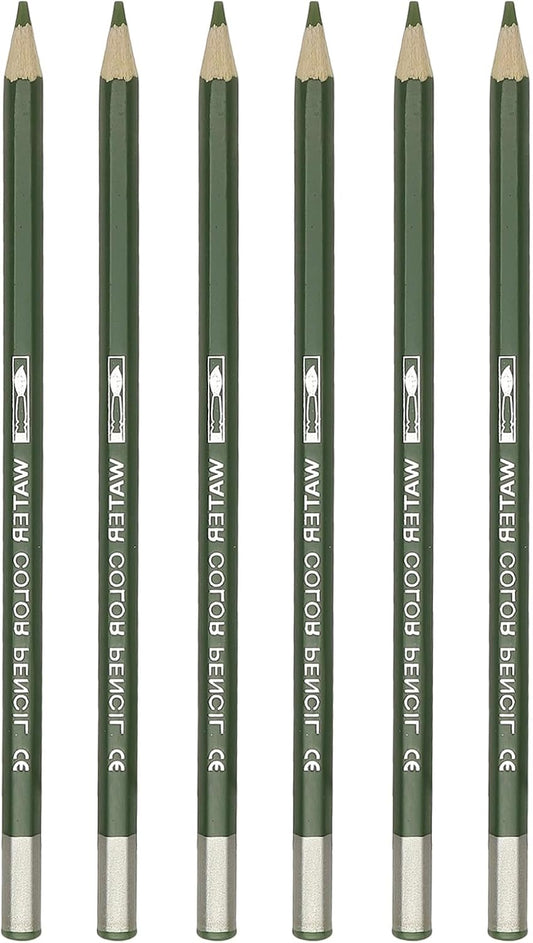 PATIKIL Watercolor Pencil, 6Pcs Water Soluble Pencils for Blending, Coloring, Sketch Drawing, Painting, Olive Green