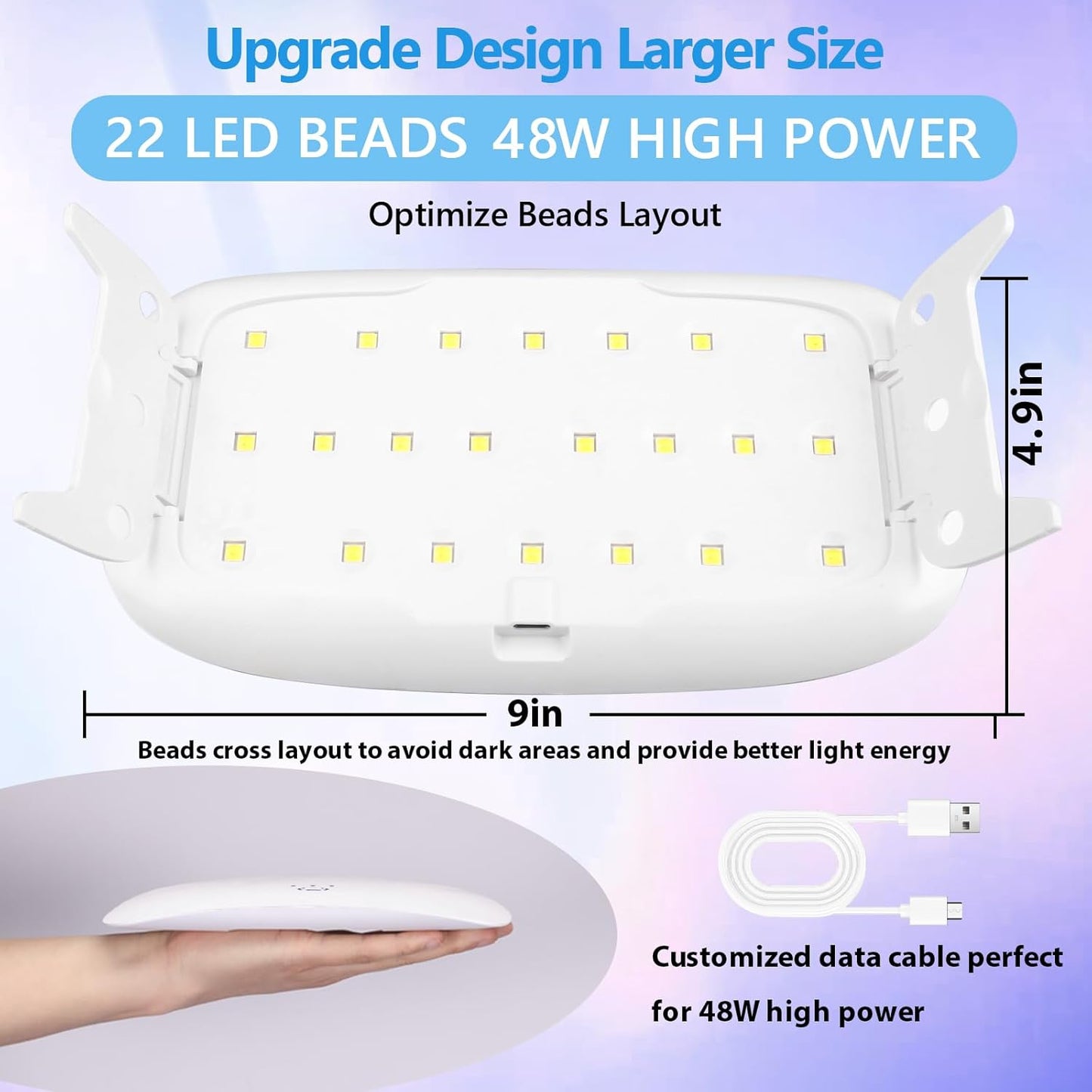 KISREL UV Resin Kit With 22 Lamp Beads Light - Larger Size and 200g Upgraded Hard Type Crystal Clear Resin for Craft Jewelry Making