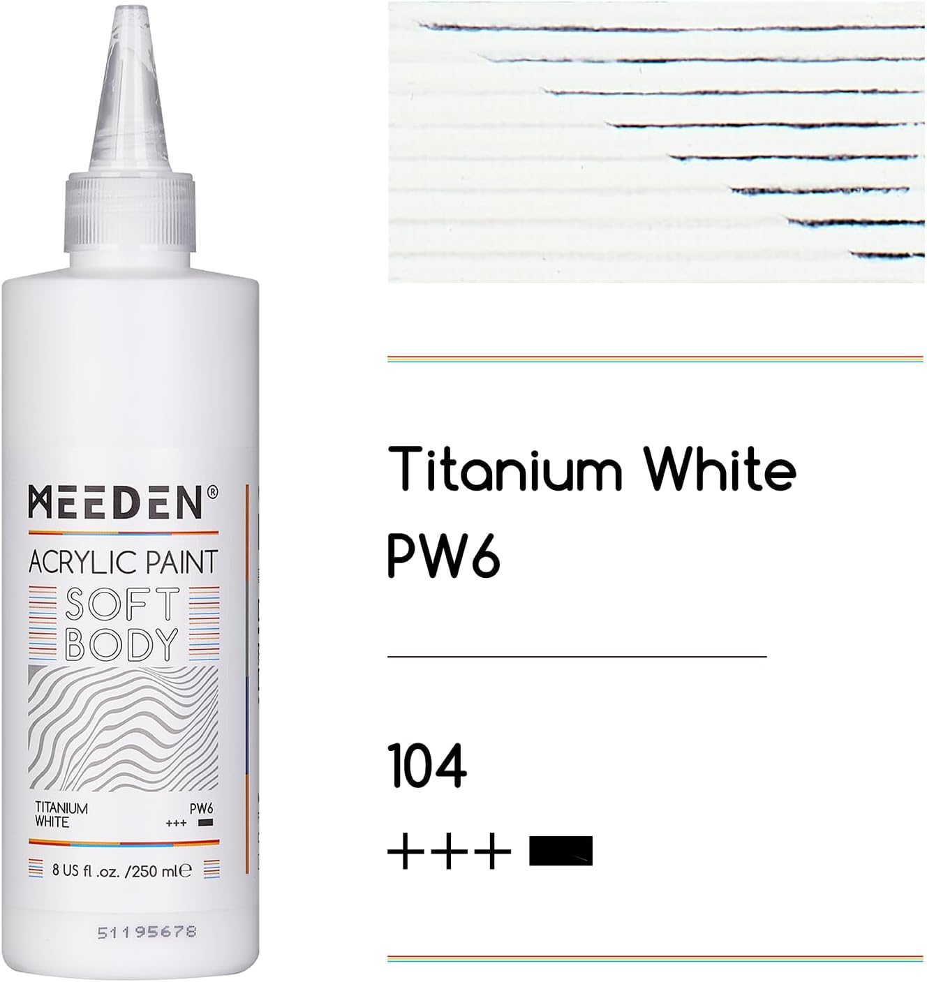 MEEDEN Titanium White Acrylic Paint: Matte Finish 250ml/8.45oz Soft Body Bulk Acrylic Colors in Squeeze Bottle - Fluid Flow Art Paints for Adults Artists Canvas Art Painting
