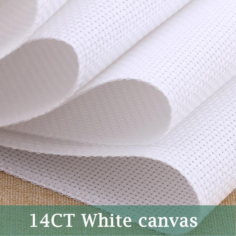 Stitchmelody 14CT Counted Cross Stitch Kits,DMC Unprinted Pattern Embroidery Set Needlework-The Beautiful Scenery of Park 21.2''×21.2'