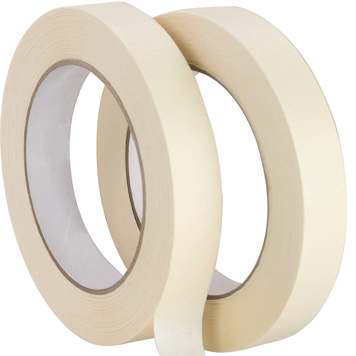 No-Residue 1 Inch, 60 Yard Masking Tape 2 Pk. Easy-Tear, Pro-Grade Removable Painters Tape Great for Home, Office, or Commercial Contractor Use. Clean, Drip-Free Painting with Wide Crepe Paper Rolls.