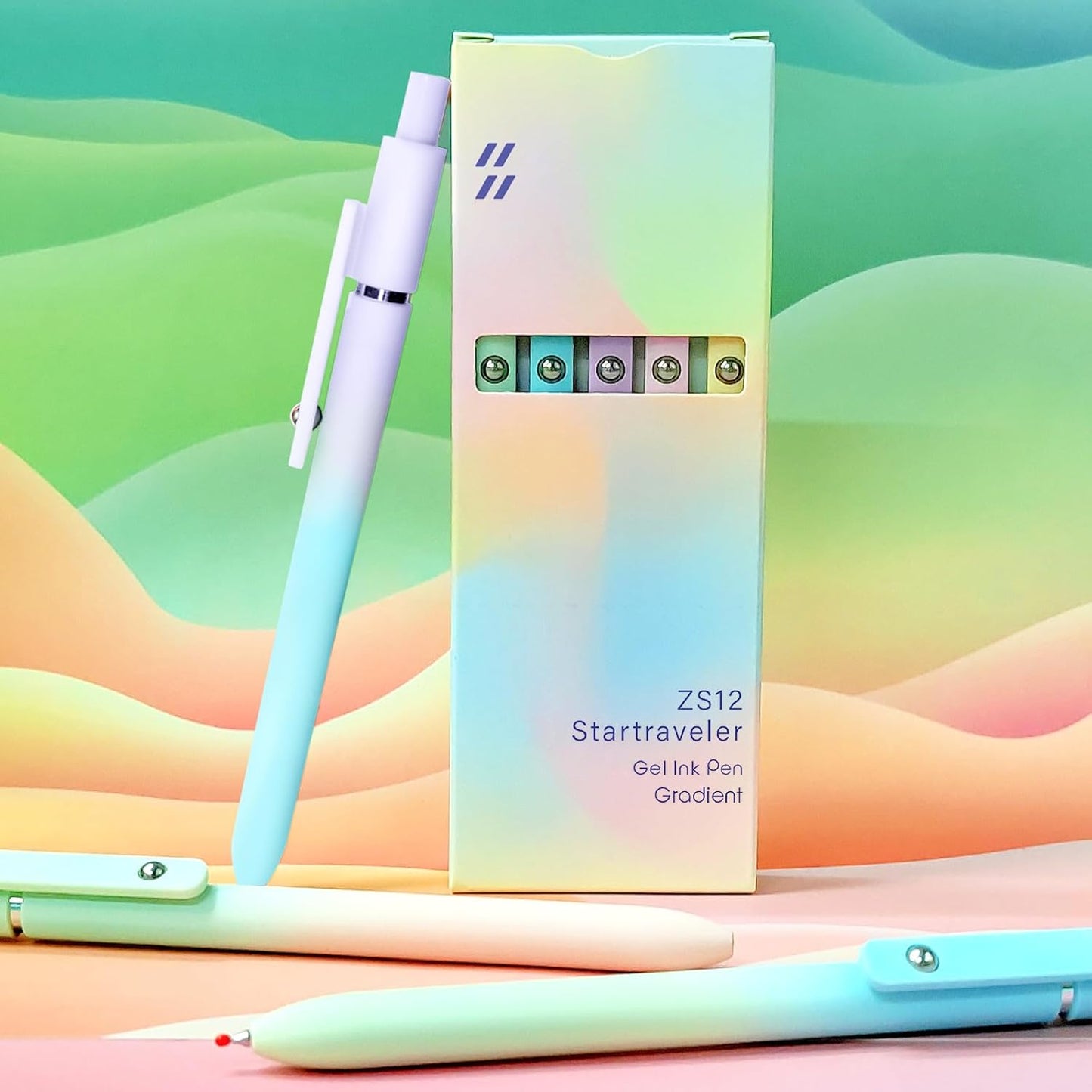 Gel Pens, 10 Pcs Black Ink Pens for Women, 0.7mm Medium Point Smooth Writing Pens with Silicone Grip, High-End Series Metal Clip Retractable Pens for Journaling Note Taking (10 Pcs Pastel)