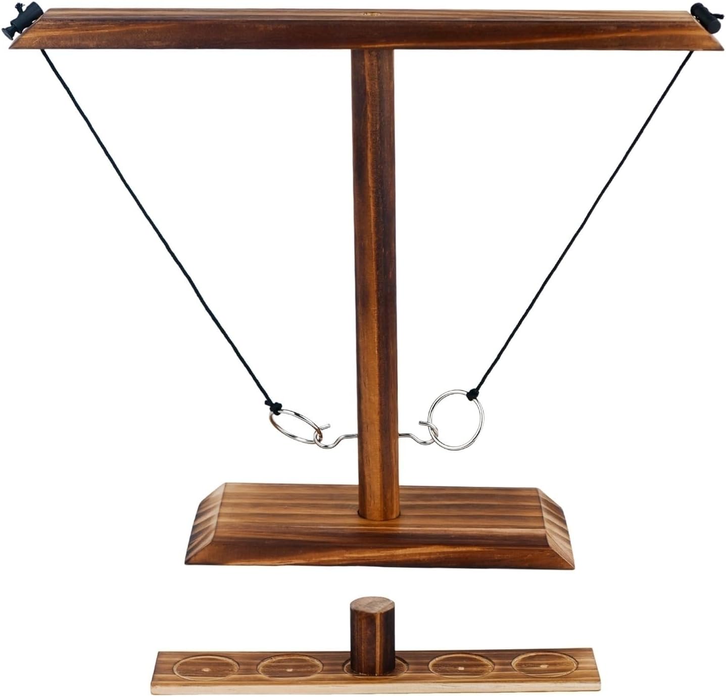 Ring toss Game, Large Base Hook and Ring Game, Hook and Ring Throwing Game for Adults Kids, Family-Friendly Indoor Holiday Fun or Outdoor Patio Games