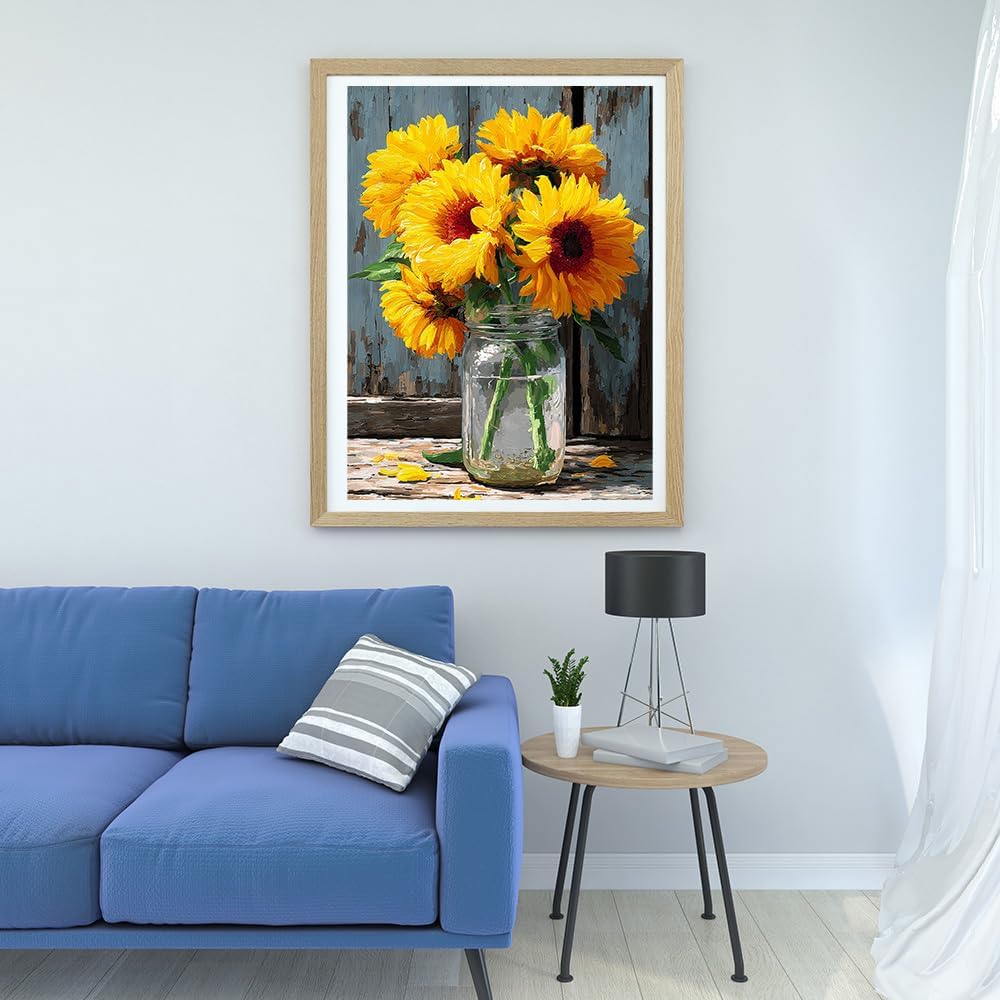 Moohue 14ct Counted Stamped Cross Stitch Kits for Adults Flowers Printed Cross Stitch Patterns Art Crafts Cross Stitch Supplies (Flowers 6)