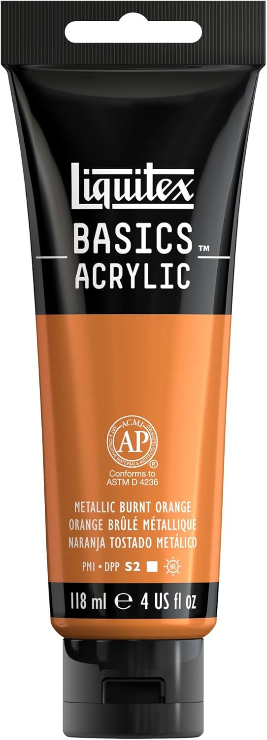 Liquitex BASICS Acrylic Paint, 118ml (4-oz) Tube, Metallic Burnt Orange