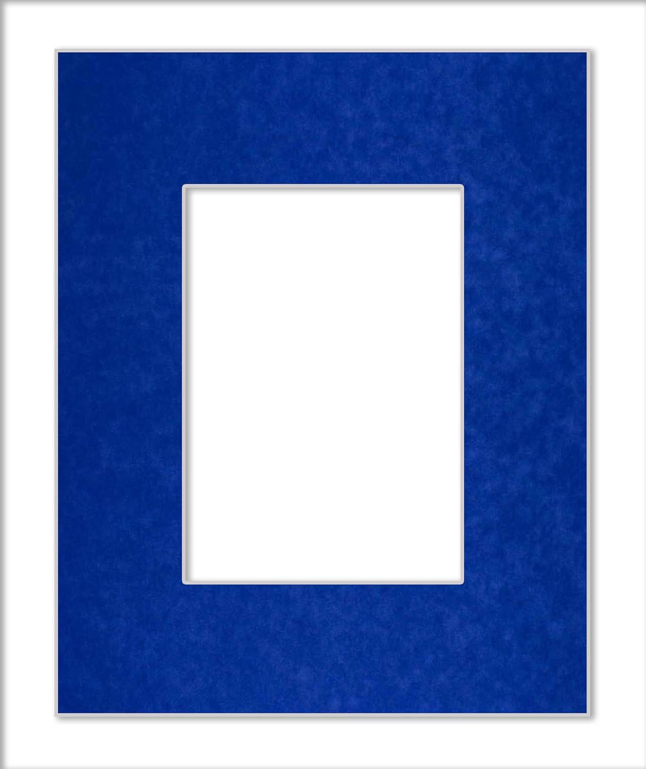 11x14 Mat Bevel Cut for 8.5x11 Photos - Acid Free Royal Blue Suede Precut Matboard With Backing Board and Crystal Clear, Self Seal Mat Bag - For Pictures, Framing - 4-ply Thickness