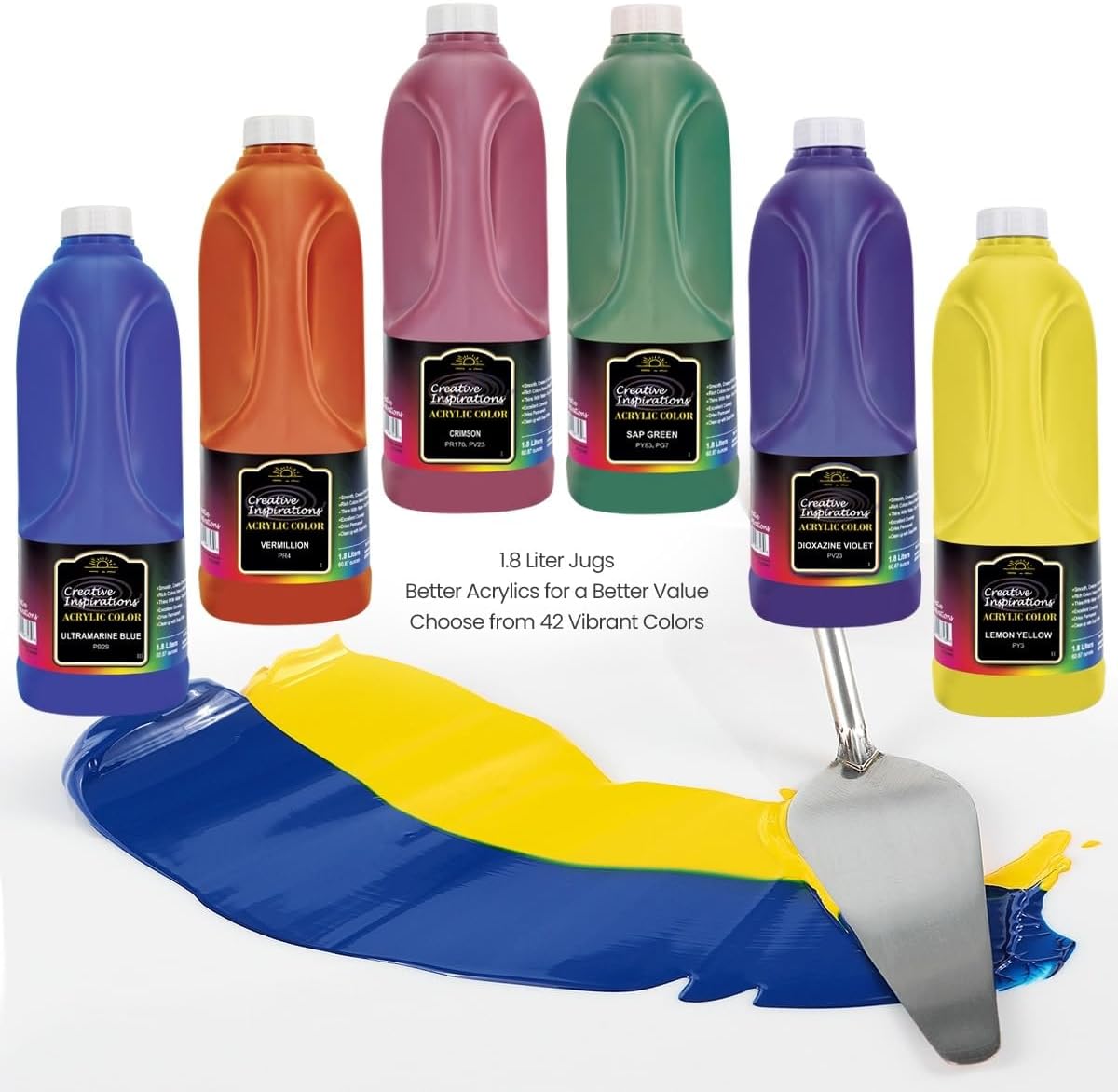 Creative Inspirations Acrylic Paint - Light Red - 1.8 Liter - Smooth & Creamy Consistency, Vibrant Pigmentation, Great Coverage for Artists - Clean Up with Soap & Water