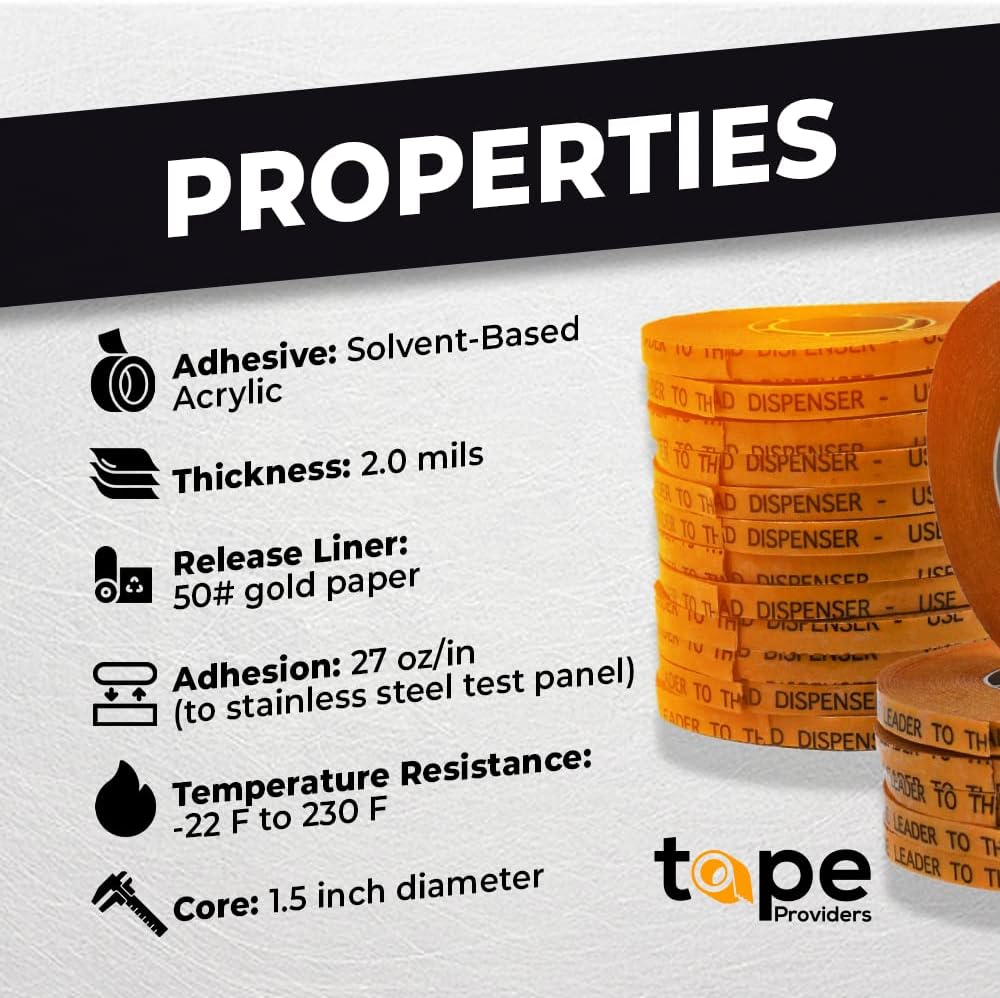 WOD General Purpose ATG Tape, 1/4 inch x 36 yds. (Set of 12 Rolls) Adhesive Transfer Tape Glider Refill Rolls Clear Adhesive on Gold Liner (Acid Free) RWATG20
