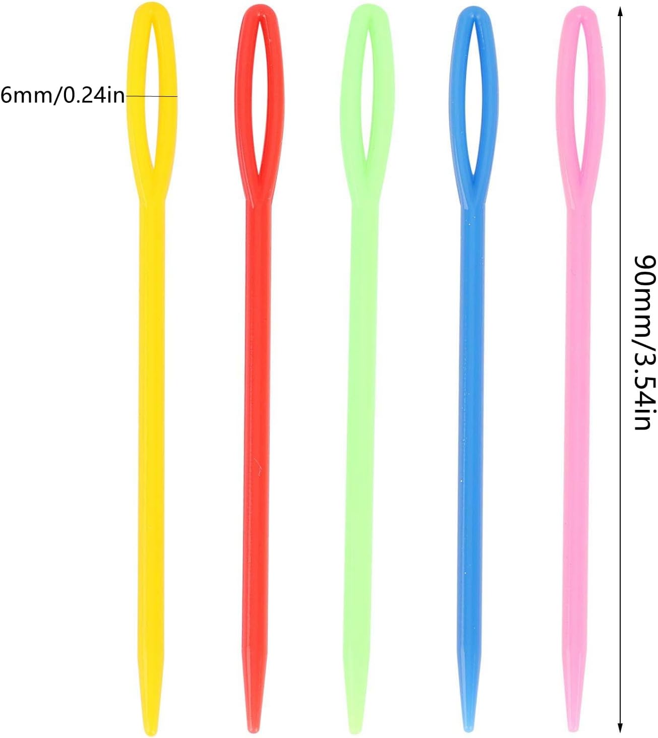 300 Piece Plastic Sewing Needle Set - Big Eye Safety Yarn & Crafting Needles - 3.54" Long - Ideal for Kids' Crochet, Darning & Handmade Projects - Random Color