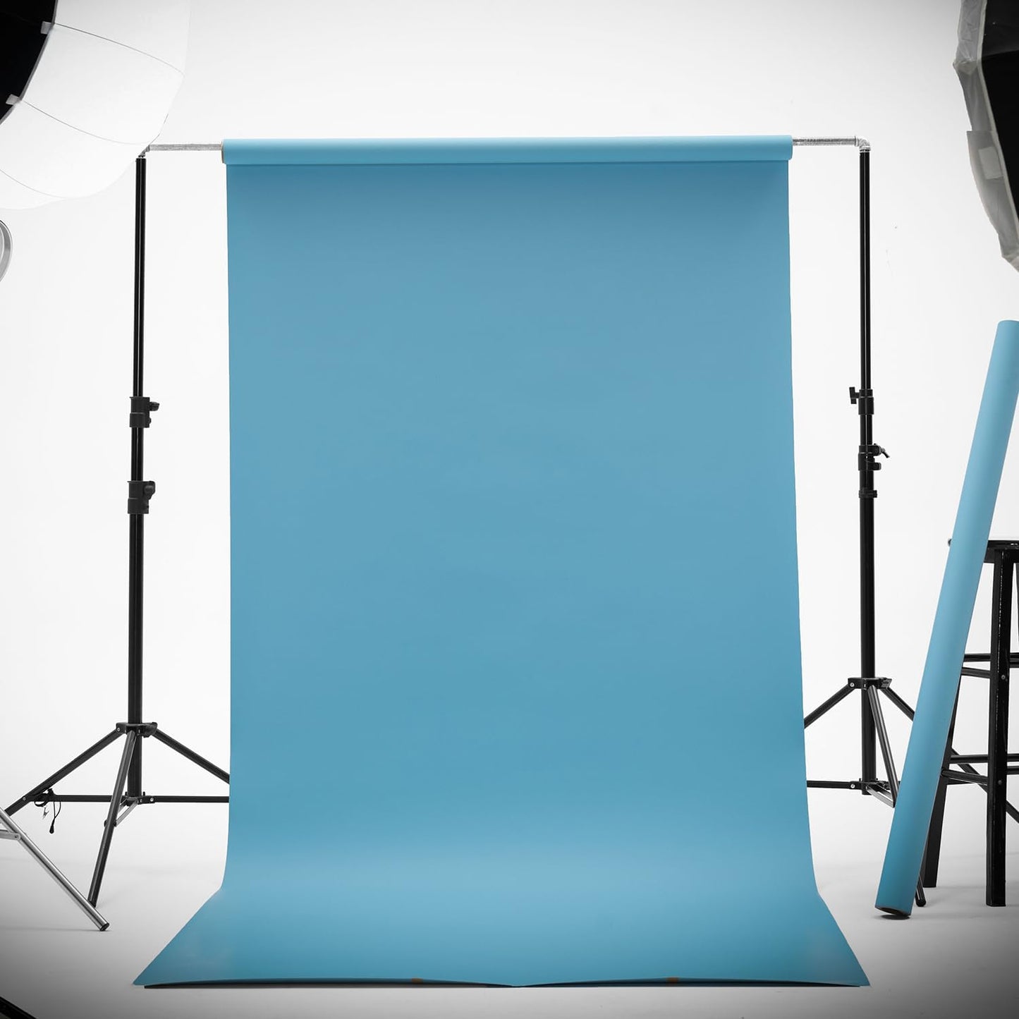 Kate Seamless Paper Backdrop for Photography Solid Blue Backdrop Paper (53''x32.8' Lite Blue)
