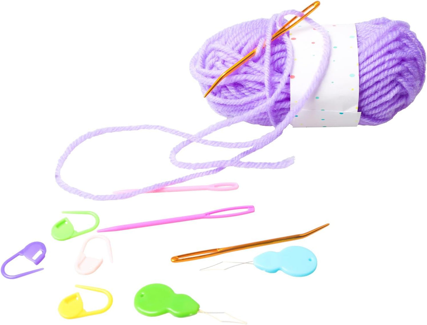 Hekisn 25Pcs Large Eye Blunt Yarn Needles Kit, Assorted Sizes Bent Tapestry Darning Needle & Stitch Markers &Threaders for Knitting, Crochet (Blue)