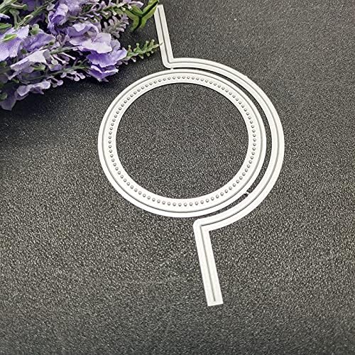 Lapoo Metal Cutting Die for Scrapbooking, 3D Backgrounds Frame New Cutting Dies DIY Album Card Making Decor Paper Craft Metal Die Cuts Party Wedding Decorations (Round 5.3 x 2.8 in)