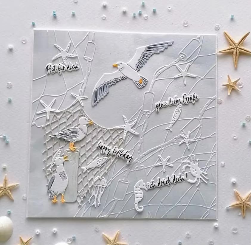 Lapoo Flowers Metal Cutting Die for Scrapbooking - Durable, Cut Stencils for DIY Scrapbook Photo Album Decorative Paper Card, Card Making Supplies, Embossing (Fishing Net 3 x 2.7 in)