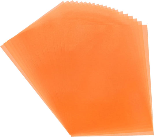 MECCANIXITY Colored Vellum Paper, 40 Sheet Orange Transparency 8.5 x 11 Printable Vellum Paper, Translucent Vellum Sheets for Printing Wedding Invitations Ink Jet Laser Printer
