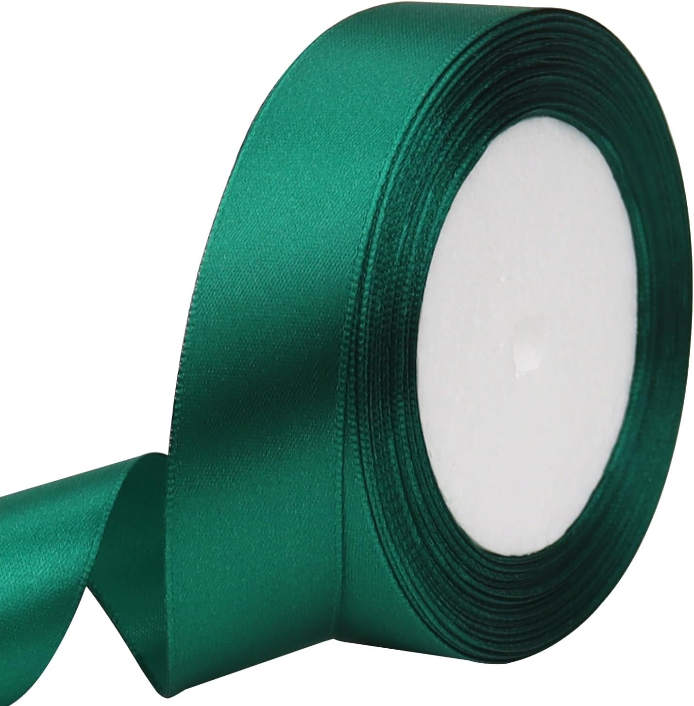 Dark green Solid Satin Ribbon 1 Inch 25 Yards Solid Polyester Fabric Ribbon for Gift Wrapping Wedding Christmas Baby Shower Birthday Party Decoration Handmade Immortal Flower Craft