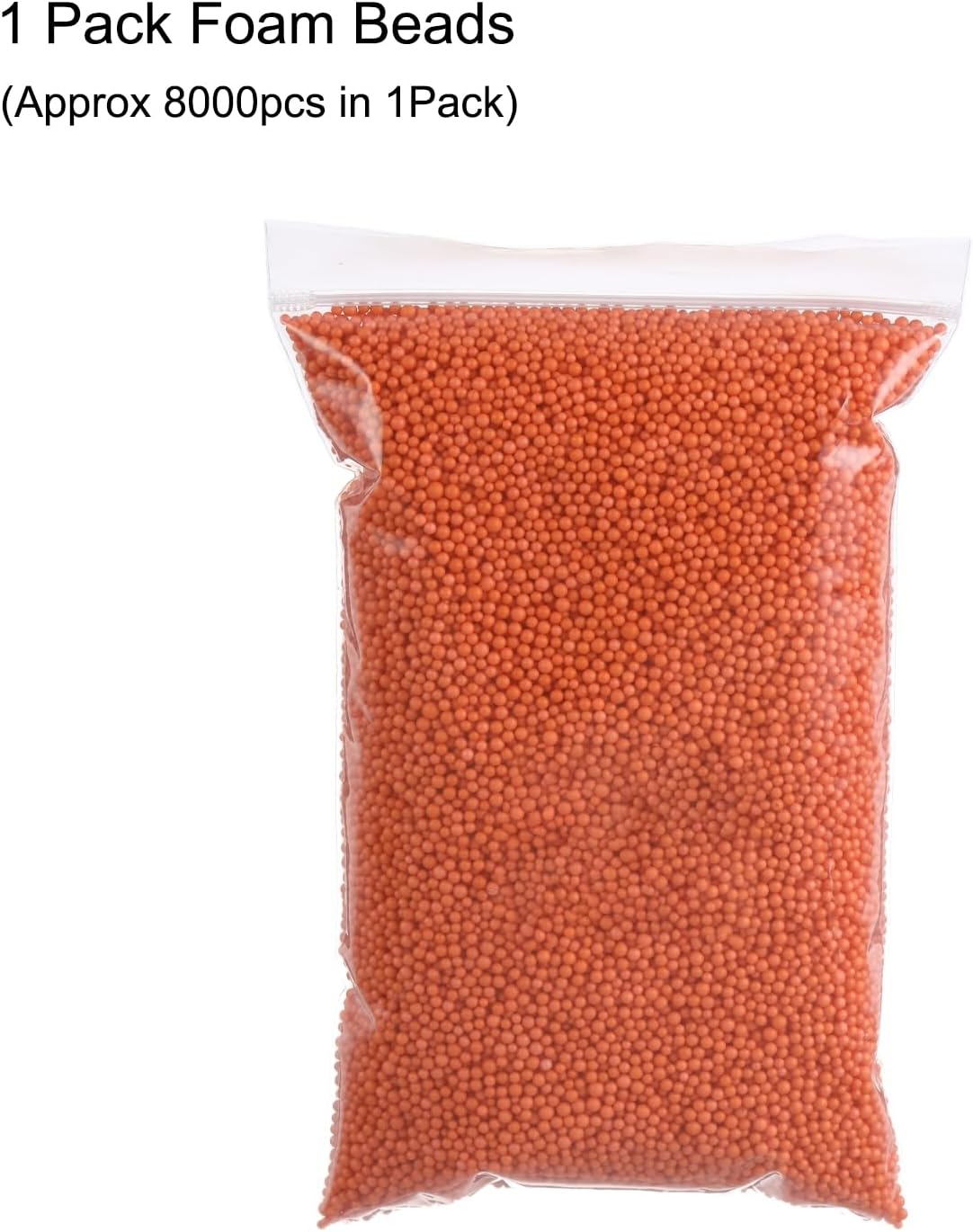 MECCANIXITY Foam Beads Foam Balls 2-3mm for Wedding and Party Decorations, Tiny Packing Balls, Arts DIY Crafts Supplies (Bright Orange,1 Pack Approx 8000pcs)