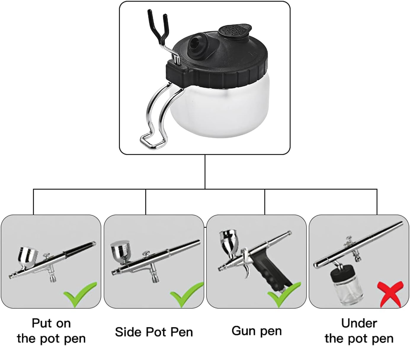 JOYABEST Multi-Purpose AirbrushCleaning Pot Airbrush Washing Tool, Spray Gun CleanerAir BrushGlassJar with Holder Station