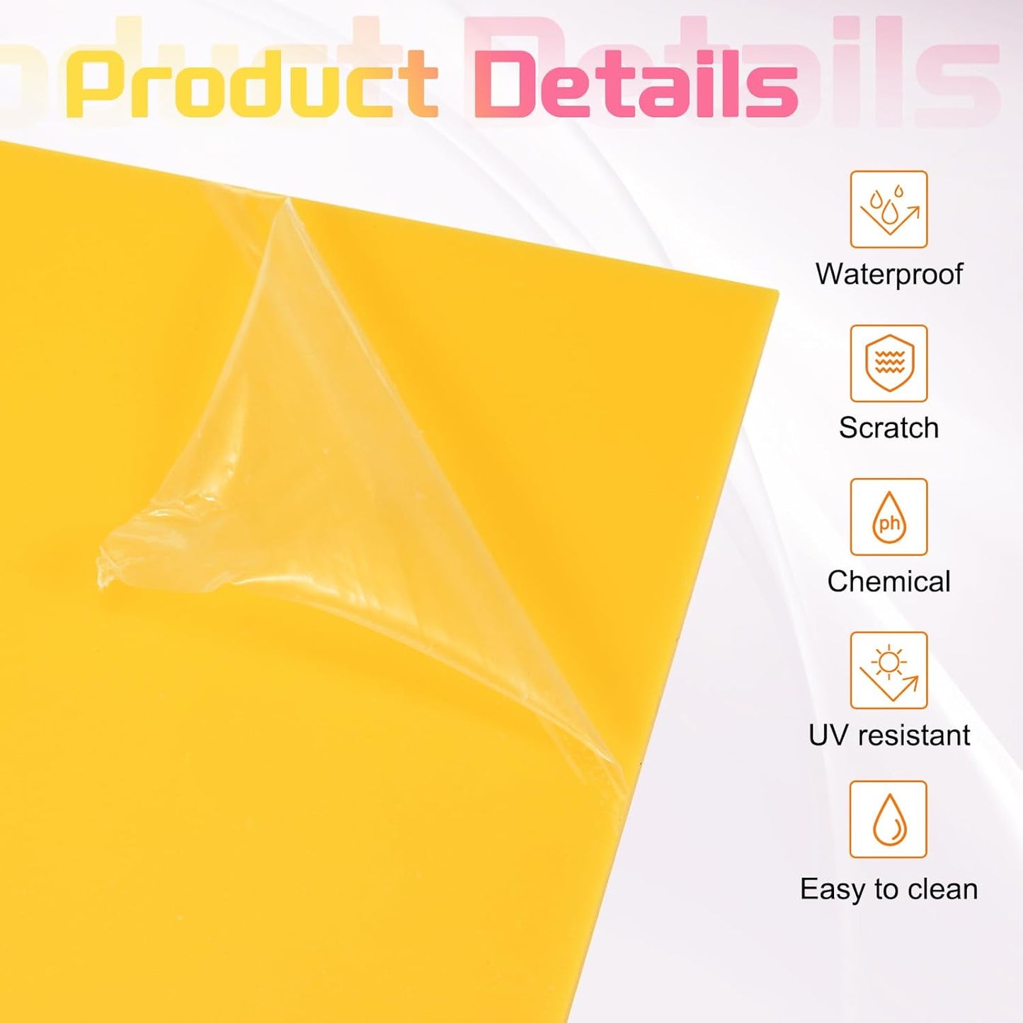 uxcell 3Pcs Acrylic Sheets 12x8 Inch Acrylic Panel 1/8 Inch-3mm Plastic Board for Picture Frames Sign Holders DIY Display Projects Craft, Yellow