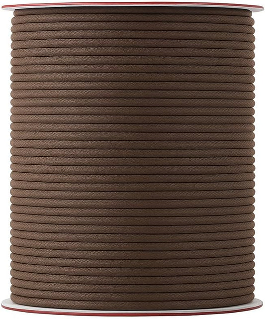 Mandala Crafts 2mm 109 Yards Chocolate Brown Cotton Waxed Cord for Jewelry Making Bracelet Cord Waxed String - Beading String Thread Jewelry Cords for Necklaces String
