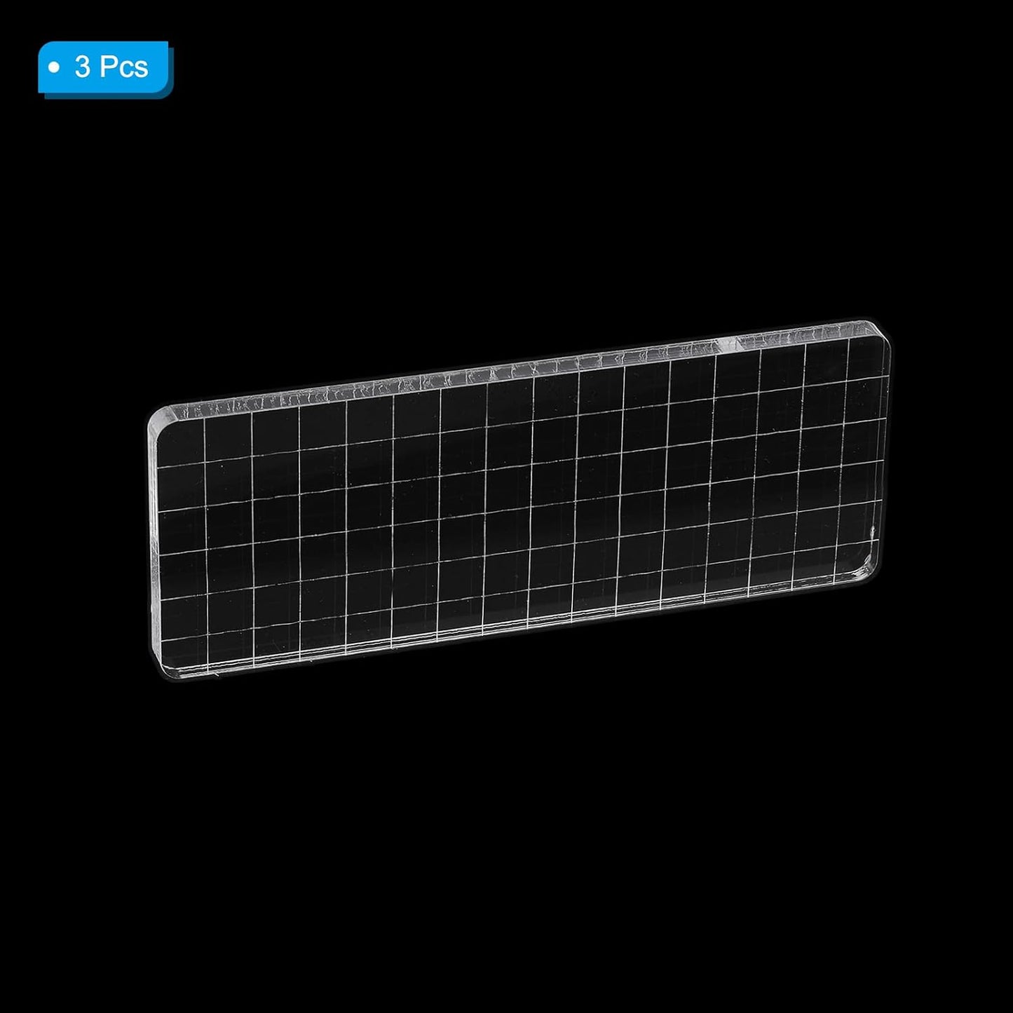 PATIKIL Acrylic Stamp Block, 3 Pack Stamping Block Rectangular Shape with Lines Decorative Mounting Blocks Set for Scrapbooking DIY Crafts Card Making, 5.9x2.4