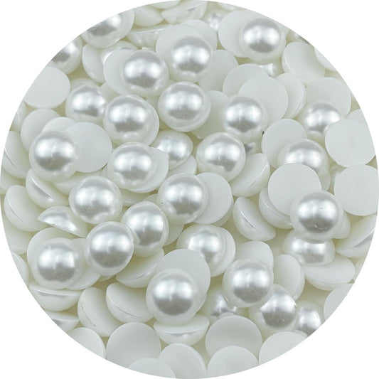 150pcs 16mm Half Pearls for Crafts Flatback Round Half Pearl Beads for Jewelry Making Nail Art Scrapbook Craft Wedding Dress Decoration(White)