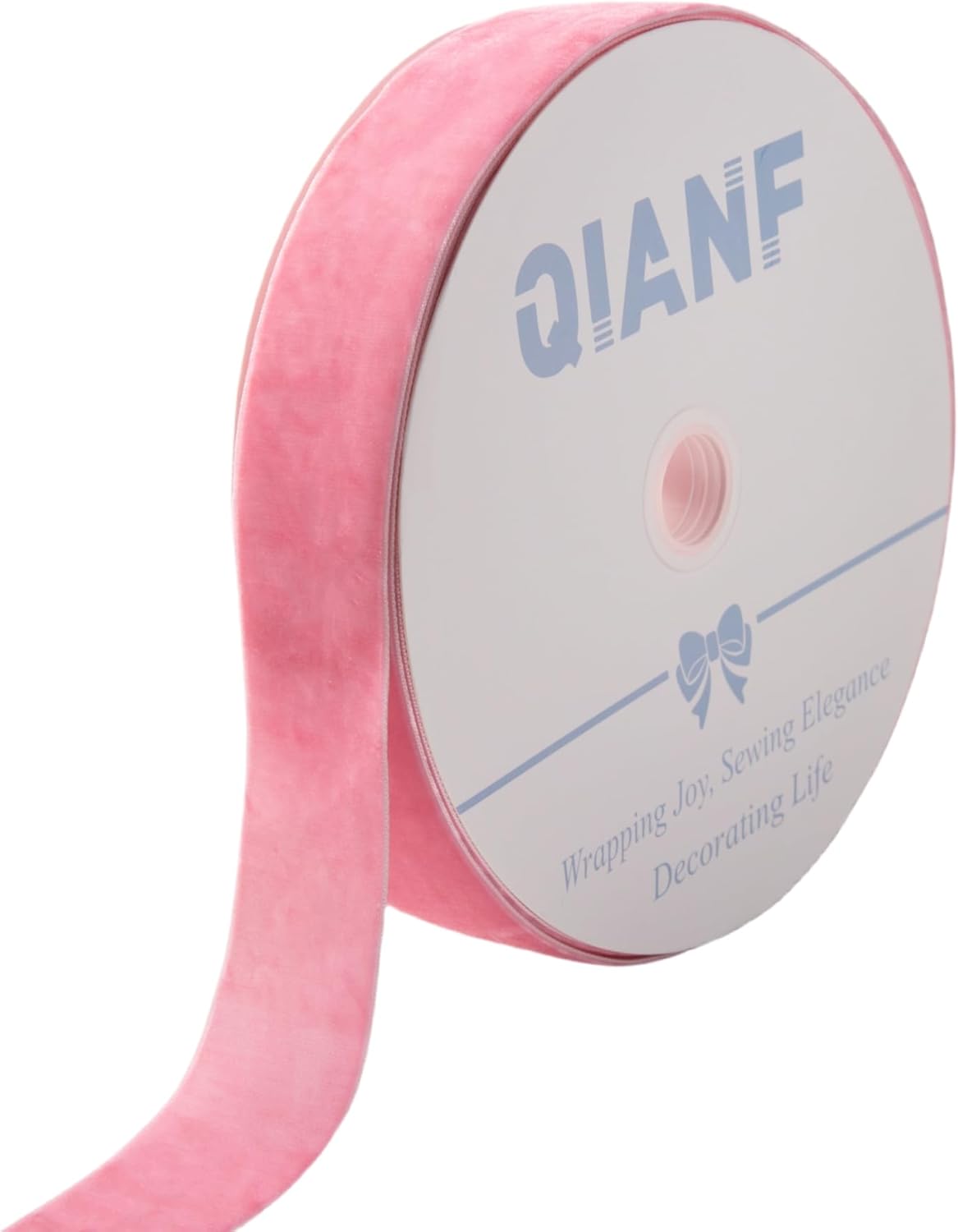 Vintage Peach Pink Velvet Ribbon Christmas Ribbon for Gift Wrapping Crafts Christmas Tree Ornaments Garland Decorations, 1-1/2 Inch X 25Yd