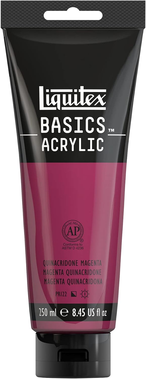 Liquitex BASICS Acrylic Paint, 250ml (8.5-oz) Tube, Quinacridone Magenta