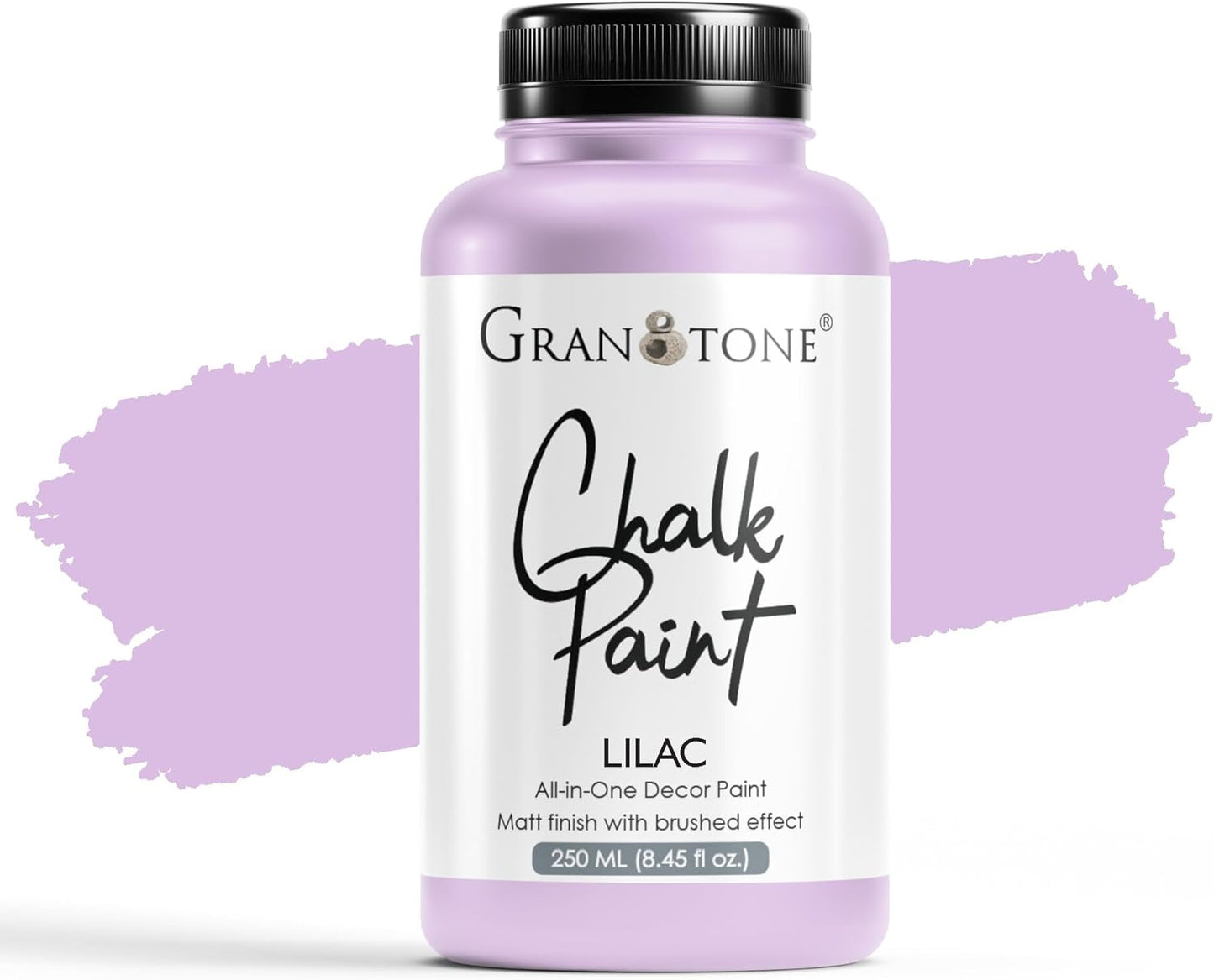 GRANOTONE Chalk Paint for Furniture | Matt-Finish Water-Based Acrylic Paint for Wood, Walls, Metal, Glass, Paper, Fabric Canvas | Maximum Coverage Chalk Paint for Kids & Adults, 250 Ml (LILAC)