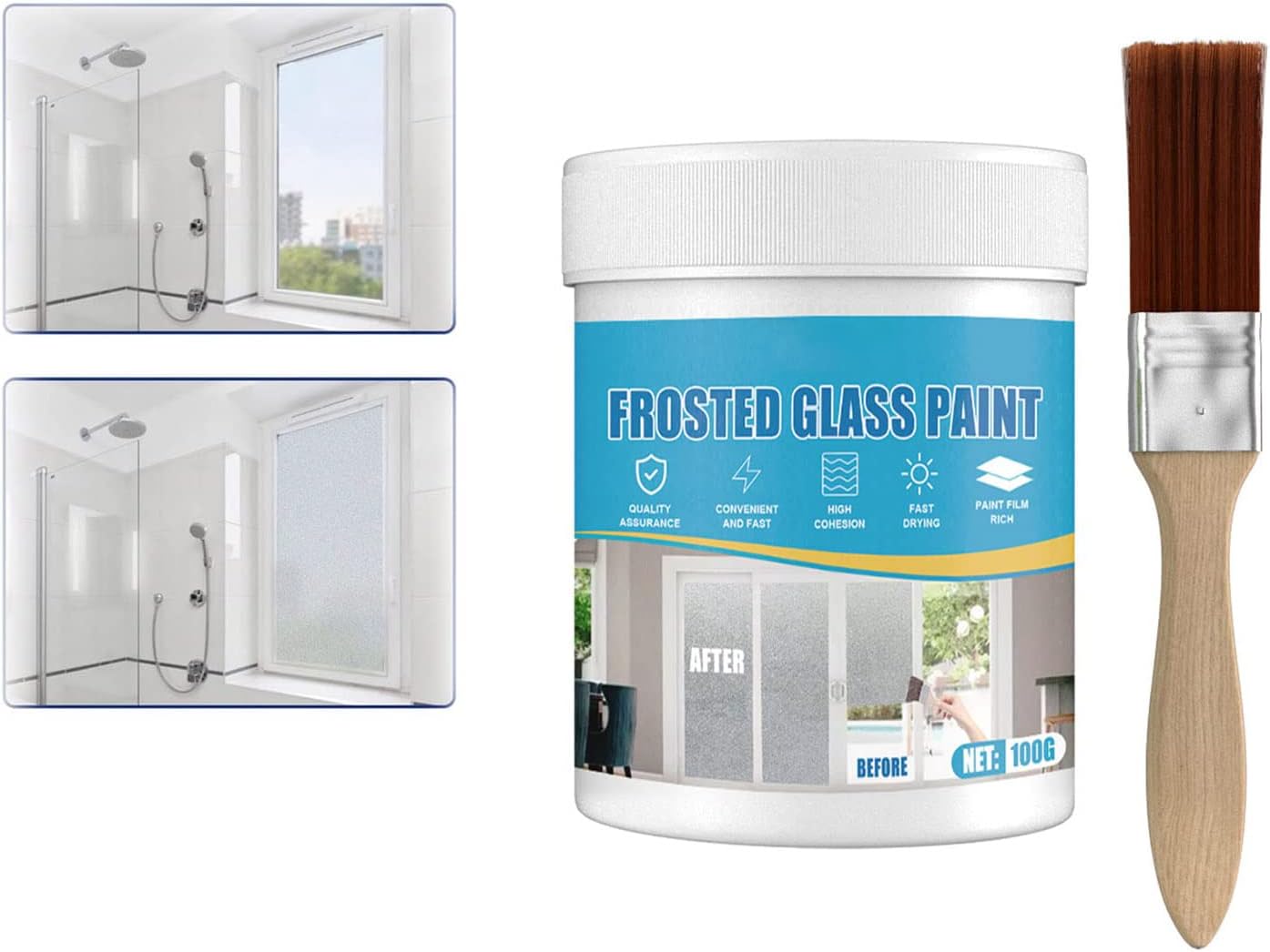 Door and Window Shading Frosted Glass Paint, Frosted Glass Spray Paint, Frost Spray Paint for Glass, Frosted Glass Paint Door Window Shading Frosted Glass Paint Matte Hazy Frost (1Pcs)