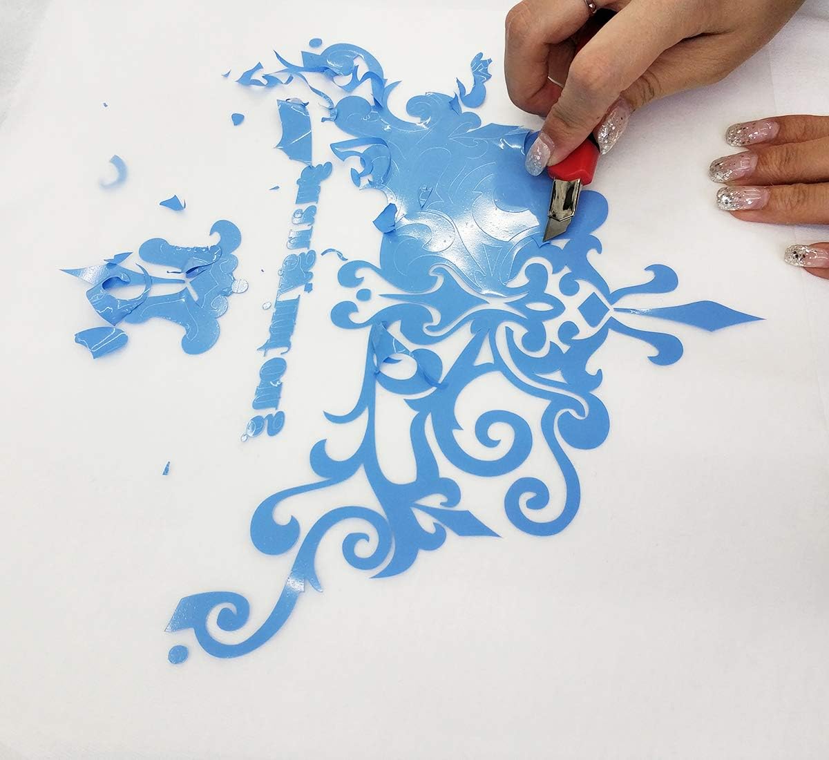 guangyintong Heat Transfer Vinyl Sky Blue HTV Rolls, 12" x 12ft Sky Blue Iron on Vinyl for T-Shirts, Matte Surface Sky Blue HTV Vinyl for All Cutter Machine Easy to Cut & Weed for HTV DIY Design