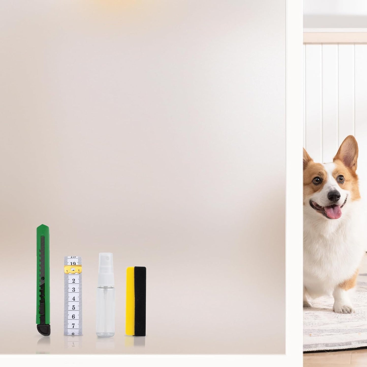 Frosted Glass Window Privacy Film - UV Sun Blocking Heat Control, Static Cling Removable & Reusable for Home, Bathroom, and Office (Frosted 45.2 Inch x 6.5 Feet)