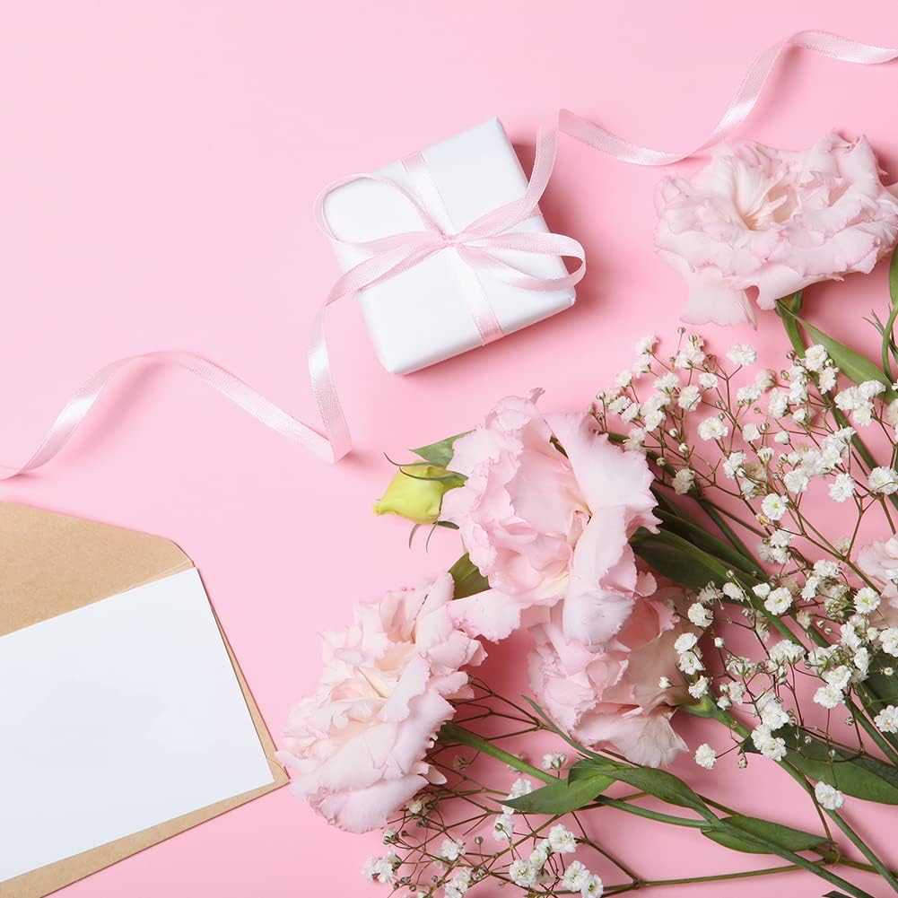 LIUYAXI Light Pink Double Faced Satin Ribbon, 1/8" X Continuous 100 Yards, Thin Ribbons Perfect for Gift Wrapping Wedding Invitation Card Hair Bows Tag Floral Arrangement DIY Craft