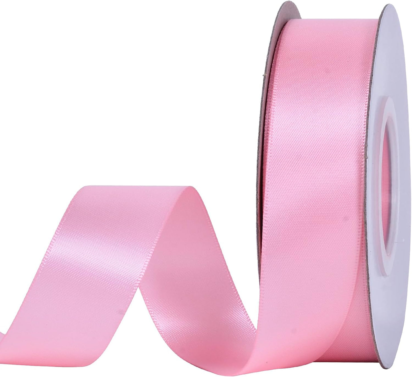 YAMA Pink Double Faced Satin Ribbon, 1 Inch 25 Yards, Great for Crafts Bows Flower Bouquet Wedding Home Decor Gift Wrapping