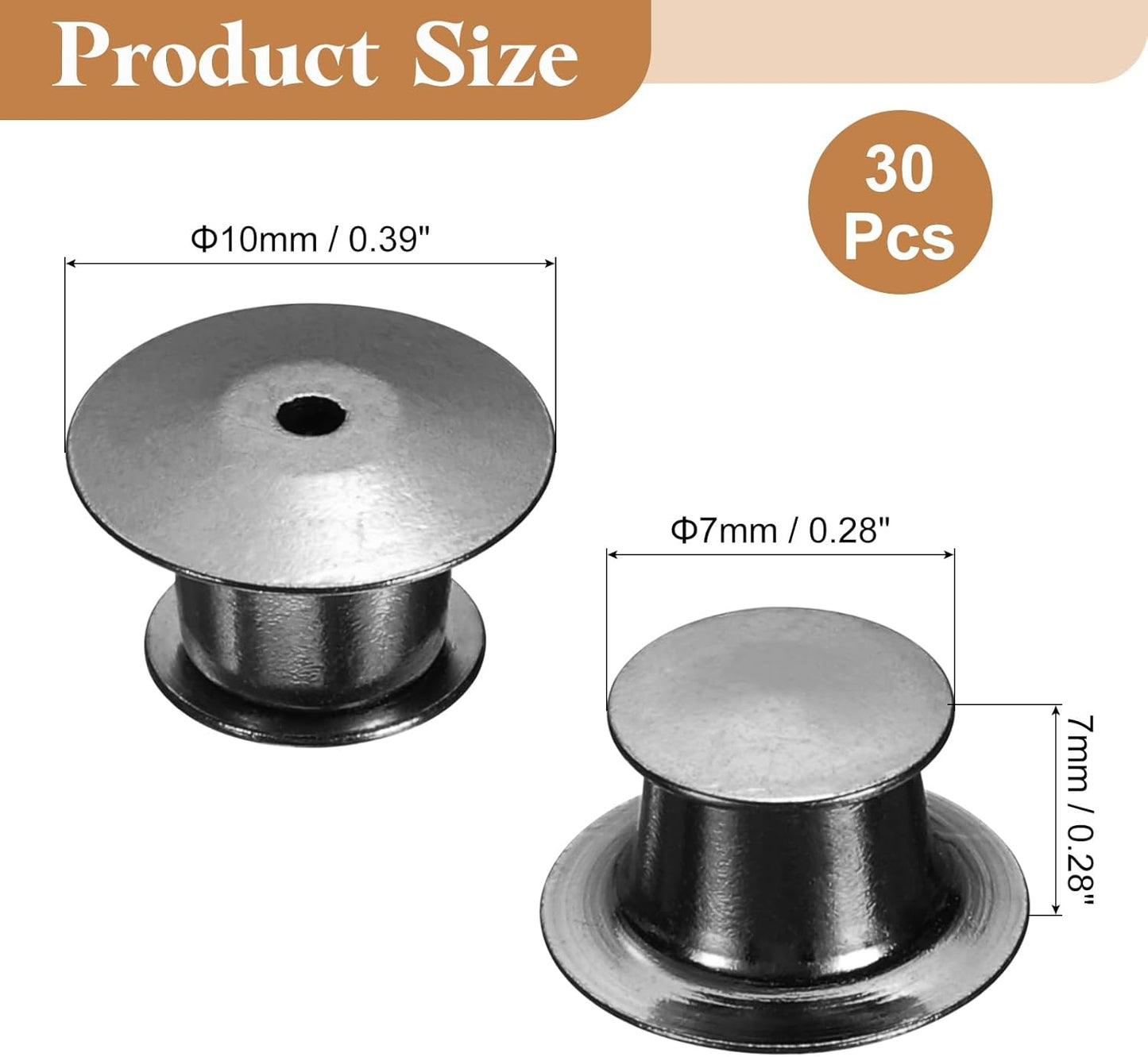 uxcell 30Pcs Metal Locking Pin Backs, Pin Keepers Locking Clasp Flat Head Clamp Needle Back Lock for DIY Brooch Crafts Badges Enamel Lapel, Metallic Black