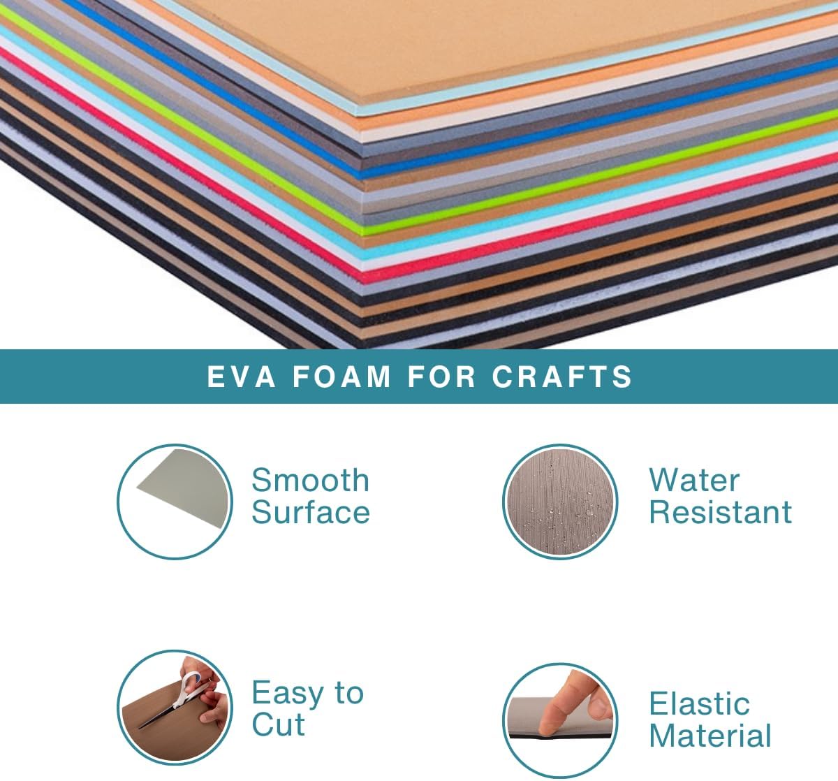 LotusFoam Large 3mm EVA Foam Sheet - 44"x 85" High Density Foam 130 kg/m3 for Cosplay, Costumes, Crafts, Flooring, Outdoor Use - 35 Colors (Snow Camo) - Snow Camo