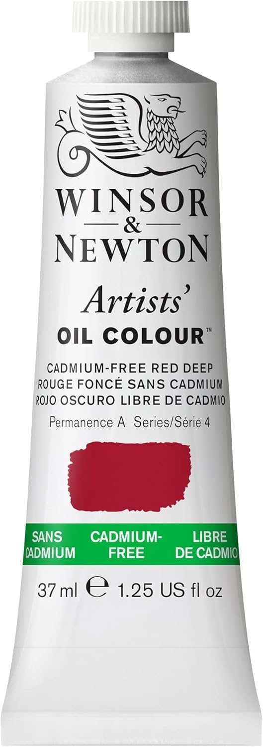 Winsor & Newton Artists' Oil Color, 37ml (1.25 oz) Tube, Cadmium-Free Red Deep