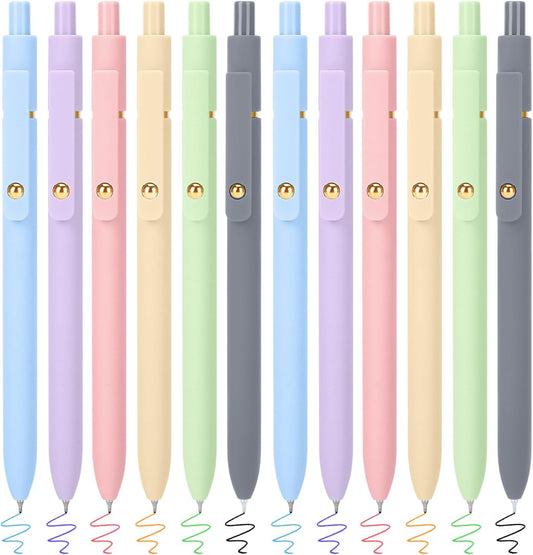 FIOVER Colored Pens, 12 Pack Colorful Gel Pens, Quick-Dry 0.7mm Medium Point for Journaling, Note Taking, Doodling, Aesthetic Office School Supplies, Gifts for Women Men(12PCS Multiple Colors)