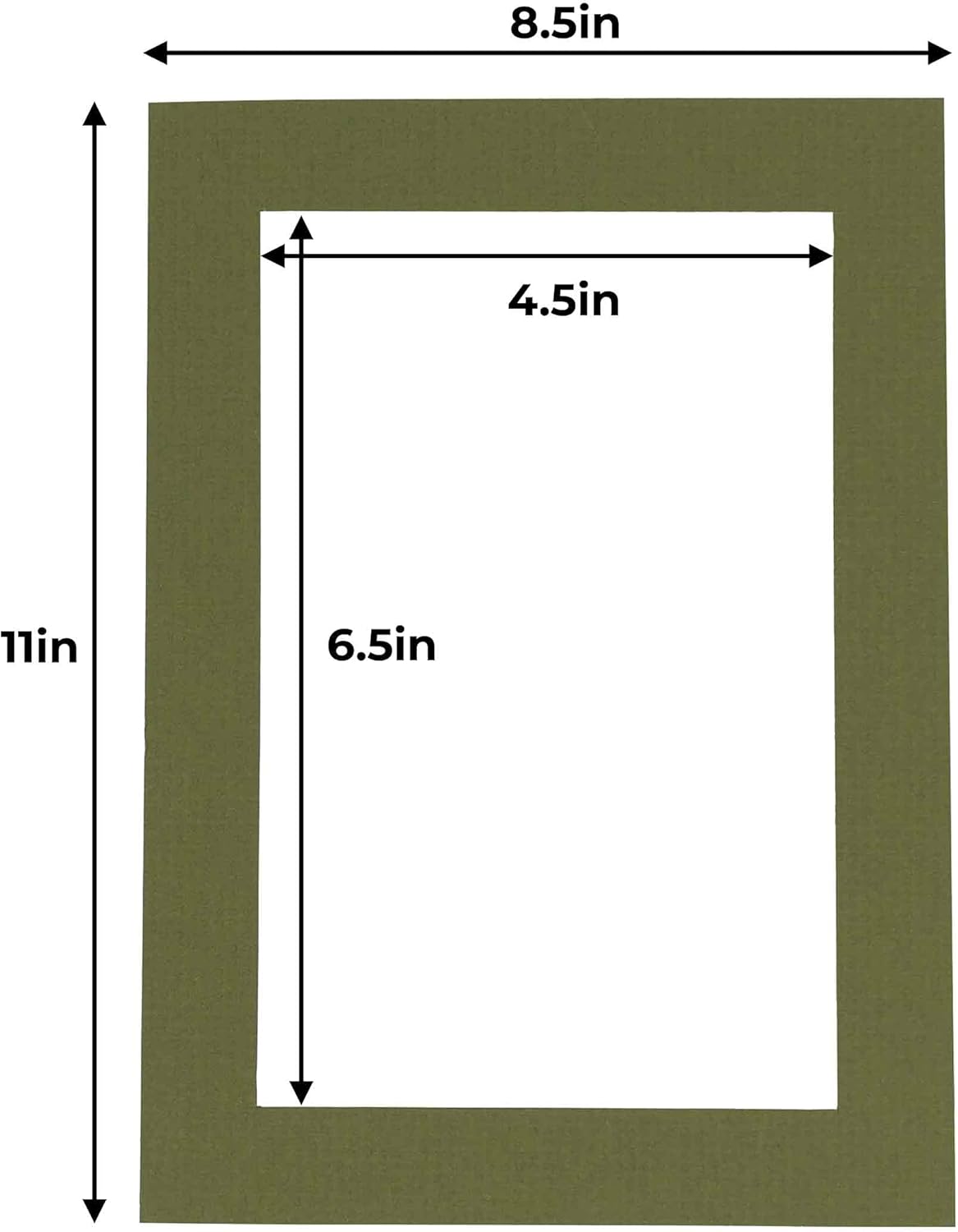 5x7 Mat for 8.5x11 Frame - Precut Mat Board Acid-Free Show Kit with Backing Board, and Clear Bags Dill Green 5x7 Photo Matte Made to Fit a 8.5x11 Picture Frame Matboard for Framing, Pack of 100 Mats