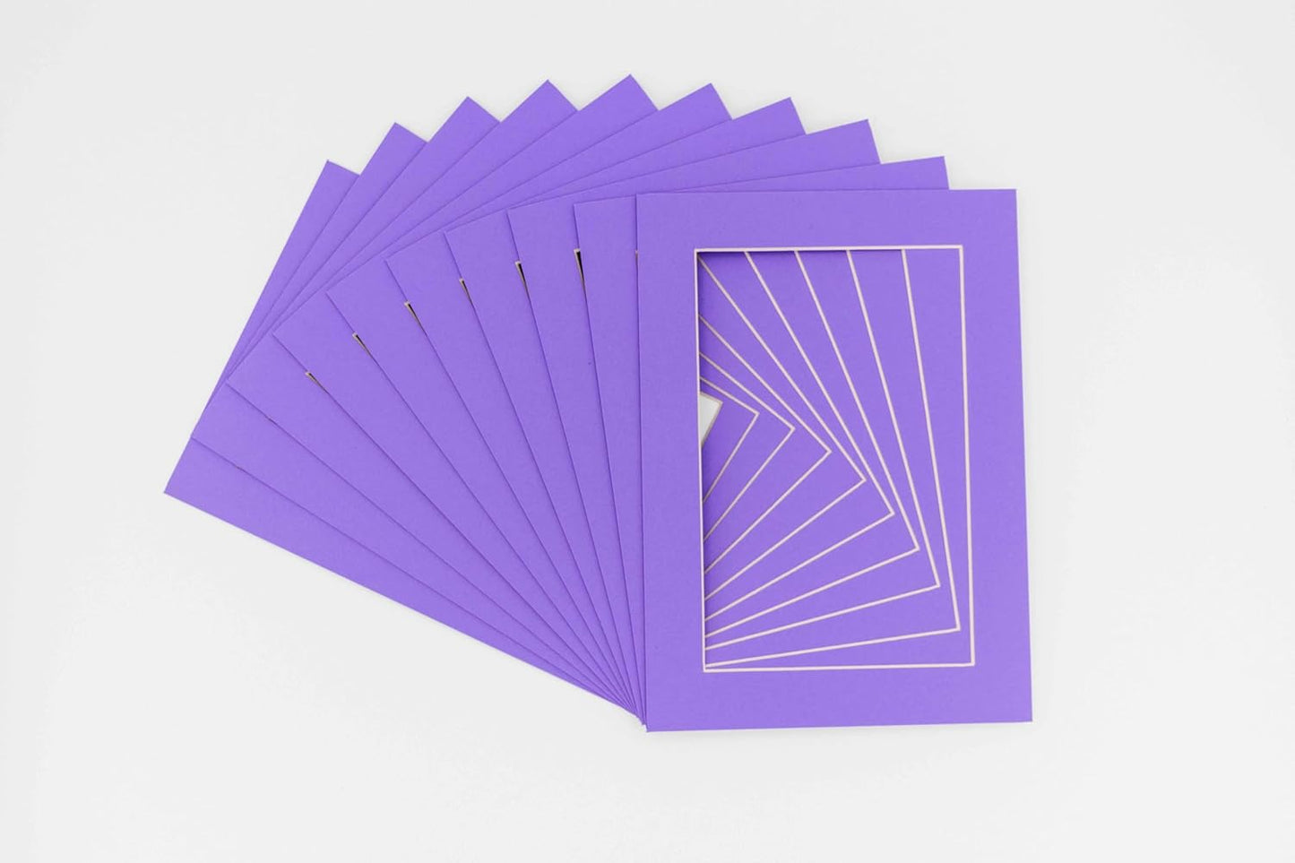 5.5x8.5 Mat for 8.5x11 Frame - Precut Mat Board Acid-Free Light Purple 5.5x8.5 Photo Matte for a 8.5x11 Picture Frame, Matboard for Family Photos, Show Kits, Art, Picture Framing, Pack of 10 Mats