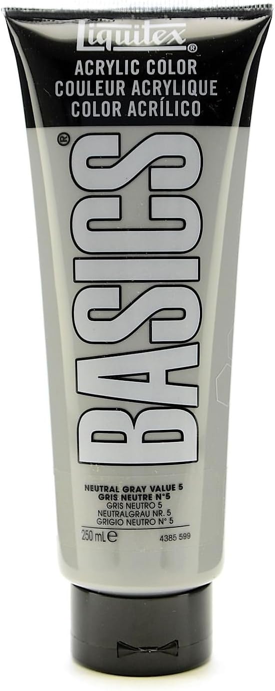 Liquitex BASICS Acrylic Paint, 250ml (8.5-oz) Tube, Neutral Gray Value 5