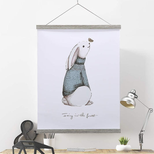 Ywlake Magnetic Poster Hanger, 11x17 11x14 11x22 Poster Frame Wood Wooden Magnet Print Posters Dowel Scroll Hanger Hangers Hanging Kit for Walls Map Canvas Artwork (Grey, 11")