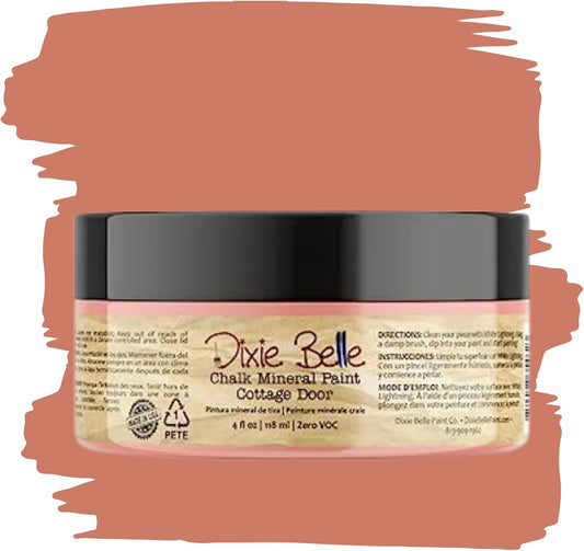 Dixie Belle Paint Company Chalk Finish Furniture Paint - Cottage Door (4oz) - Matte Dusty Coral Chic Chalk Mineral DIY Furniture Paint