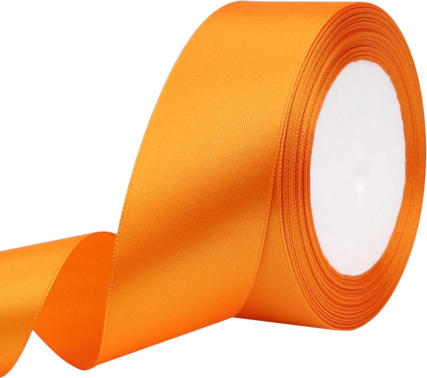 Orange Solid Satin Ribbon 1-1/2 Inch 25 Yards Solid Polyester Fabric Ribbon for Gift Wrapping Wedding Christmas Baby Shower Birthday Party Decoration Handmade Immortal Flower Craft