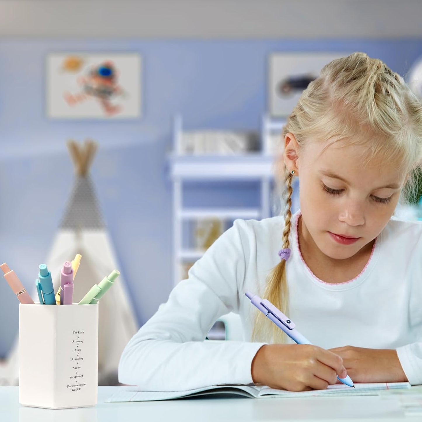 Gel Pens, 5 Pcs Medium Point Smooth Writing Pens Cute Pens for Women, High-End Series 0.7mm Black Ink Pens for Journaling Note Taking, School Office Supplies (5 Pcs Gradient Morandi)