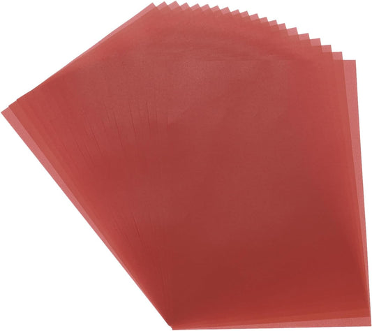 MECCANIXITY Colored Vellum Paper, 50 Sheet Red Transparency 11.7 x 8.2 Printable Vellum Paper, Translucent Vellum Sheets for Printing Wedding Invitations, Ink Jet Laser Printer