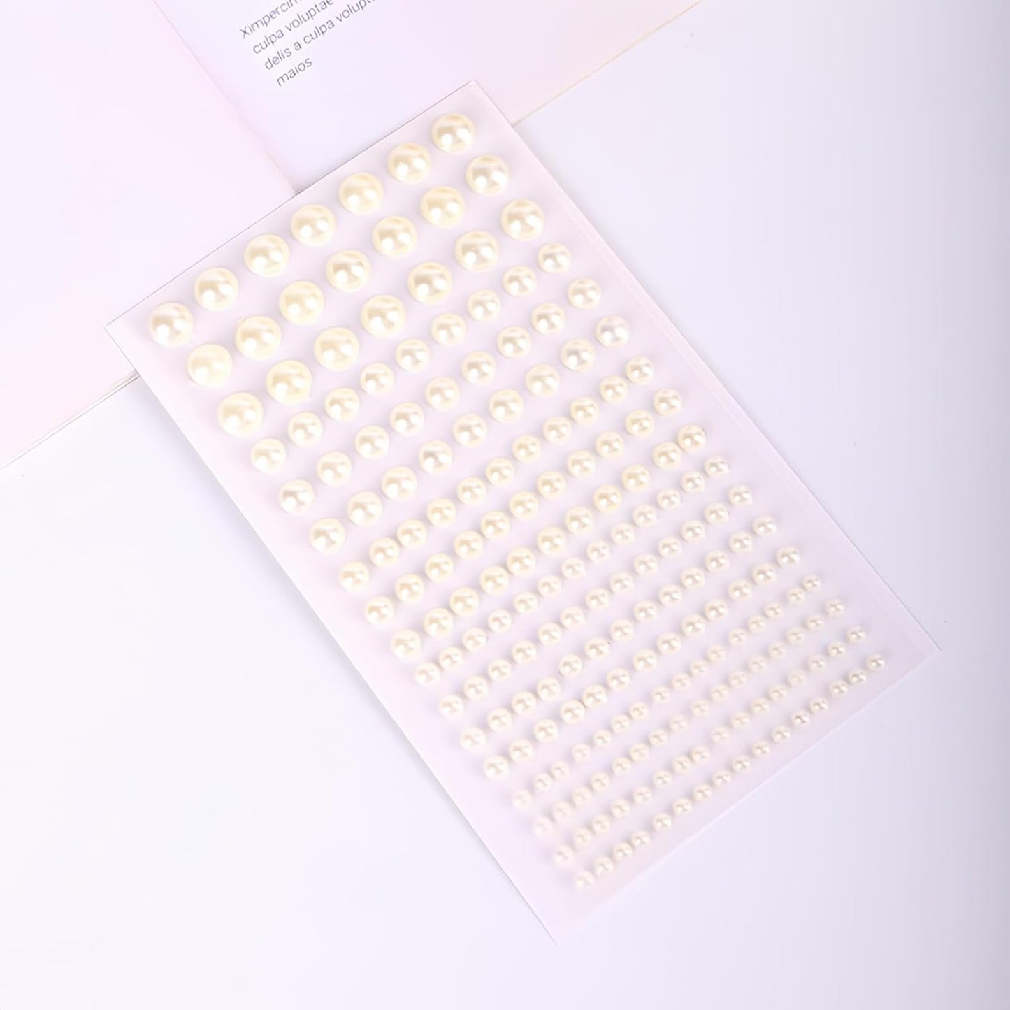 Self Adhesive Face Gems and Pearls for Makeup, Festival Jewels, Hair Gems Pearls, 3/4/5/6/8 mm Round Rhinestone Stickers for Face, Eye, Makeup, Body, Crafts 591Pcs (03_Beige Pearl)