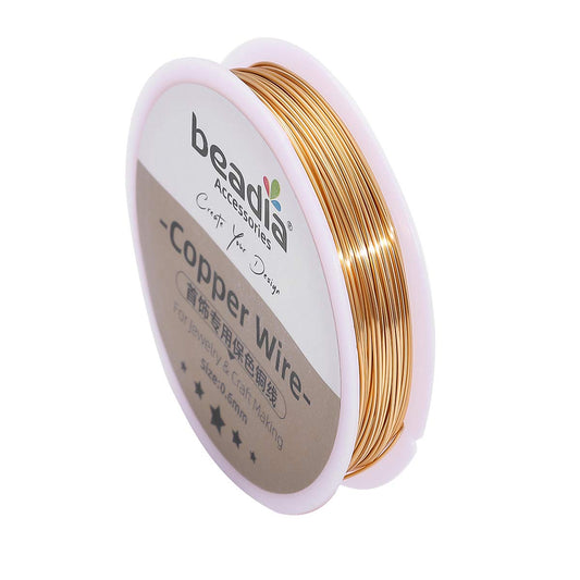 KC Gold Copper Wire 0.6mm Bead Cord for Bracelet Necklace Charm Beading Jewelry Making 16yard